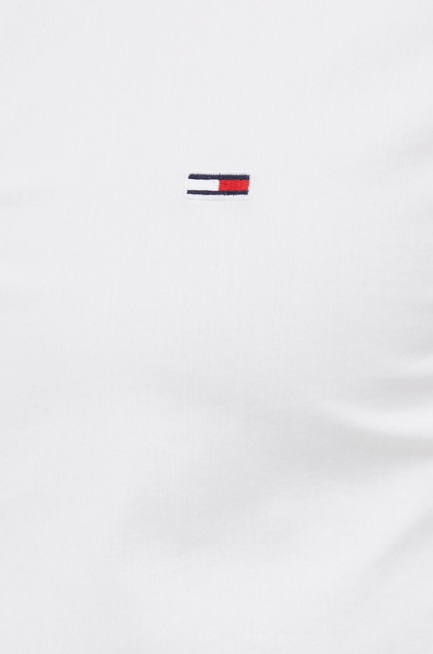 

Рубашка Tommy Jeans мужская цвет белый slim классический воротник