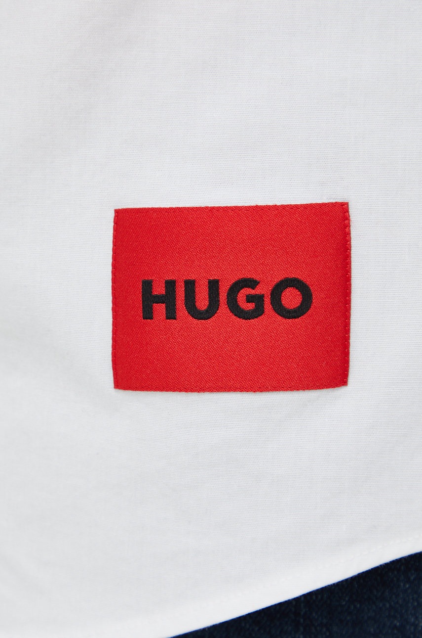 

Рубашка HUGO мужская цвет белый slim классический воротник