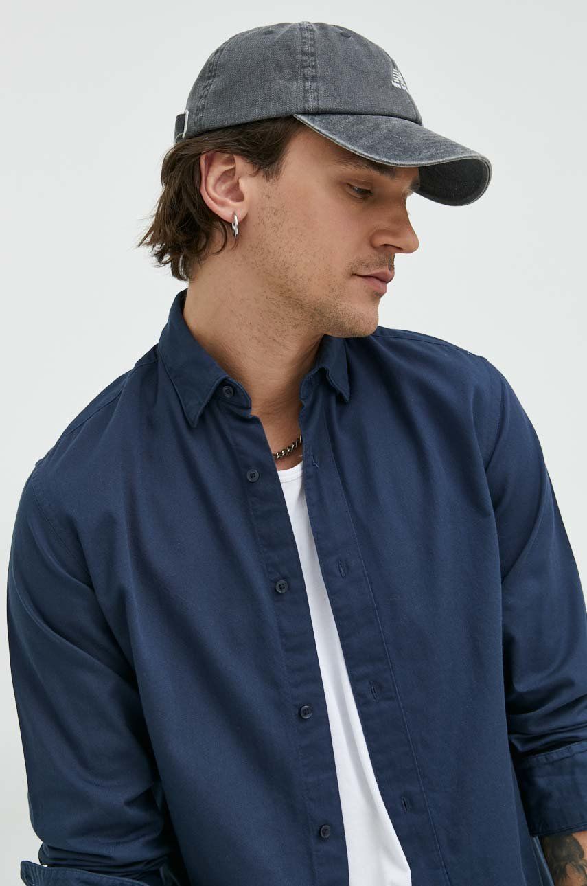 Premium by Jack&Jones koszula bawełniana Dallas męska kolor granatowy slim z kołnierzykiem button-down