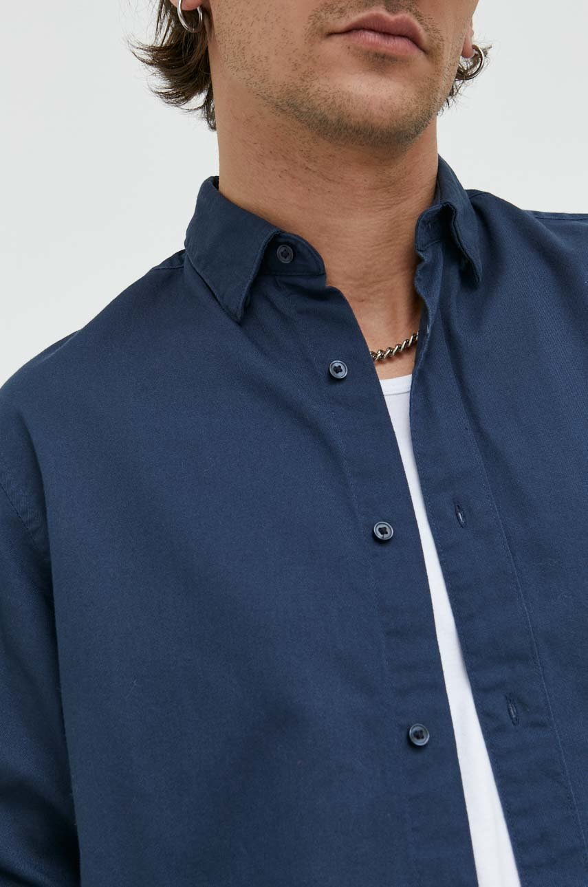 

Бавовняна сорочка Premium by Jack&Jones Dallas чоловіча колір синій slim комір button-down