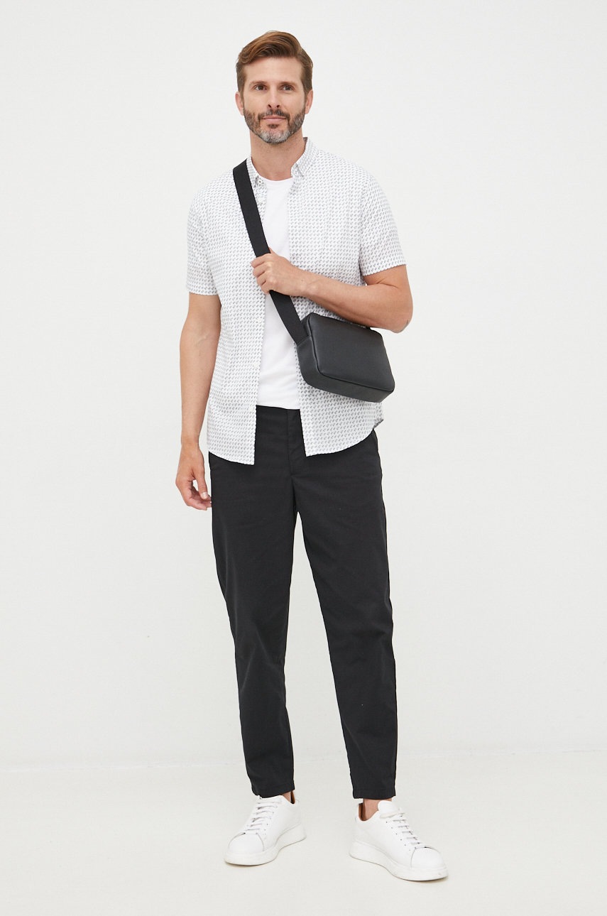 

Рубашка Armani Exchange мужская цвет белый slim воротник button-down