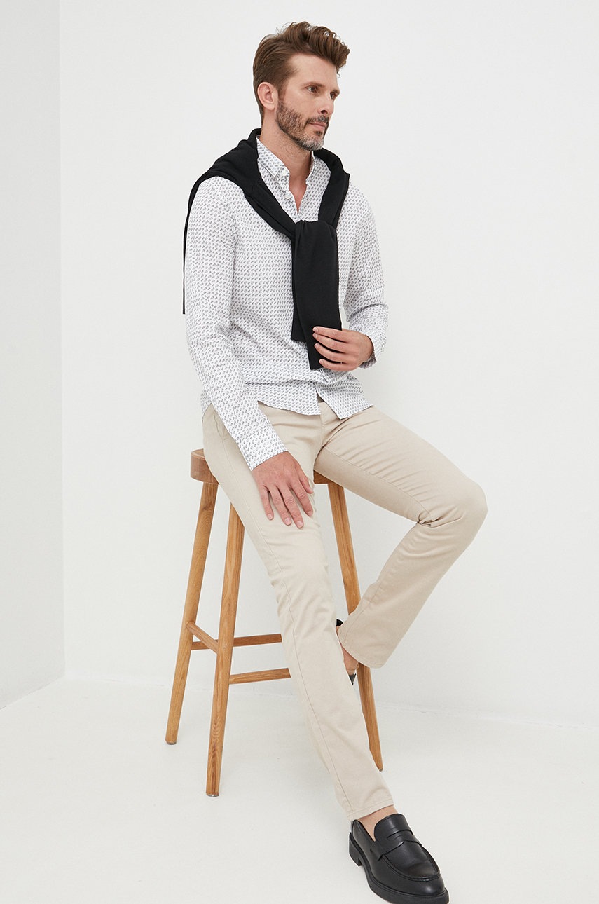 

Рубашка Armani Exchange мужская цвет белый slim воротник button-down