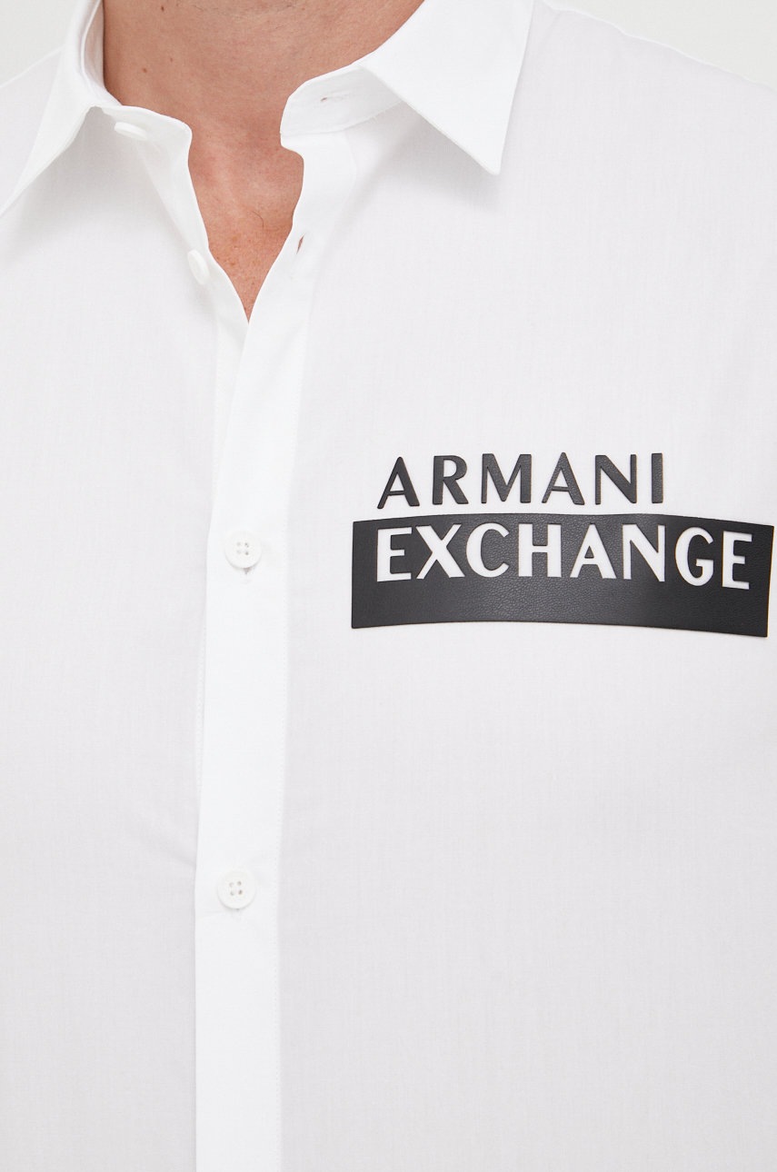 

Бавовняна сорочка Armani Exchange чоловіча колір білий regular класичний комір