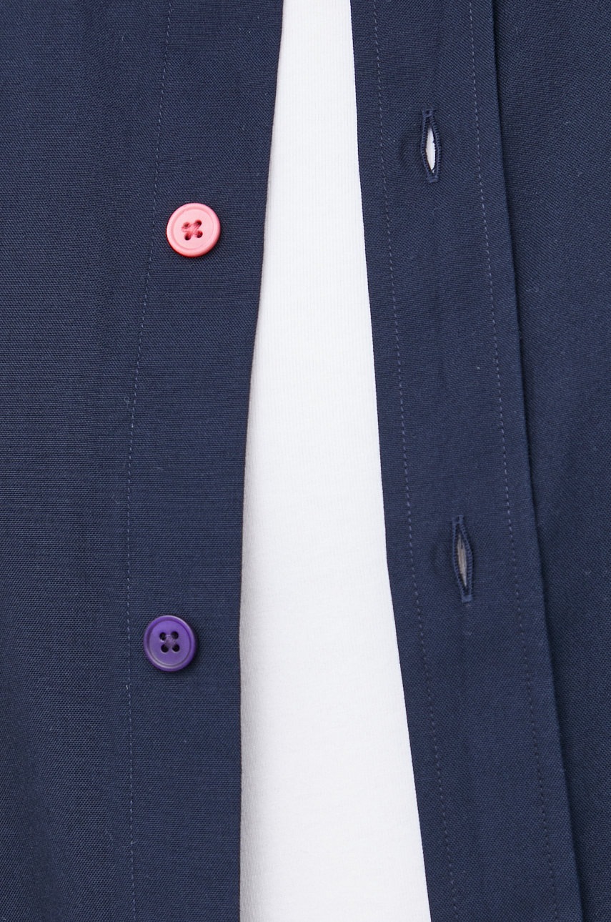 

Хлопковая рубашка PS Paul Smith мужская цвет синий slim классический воротник