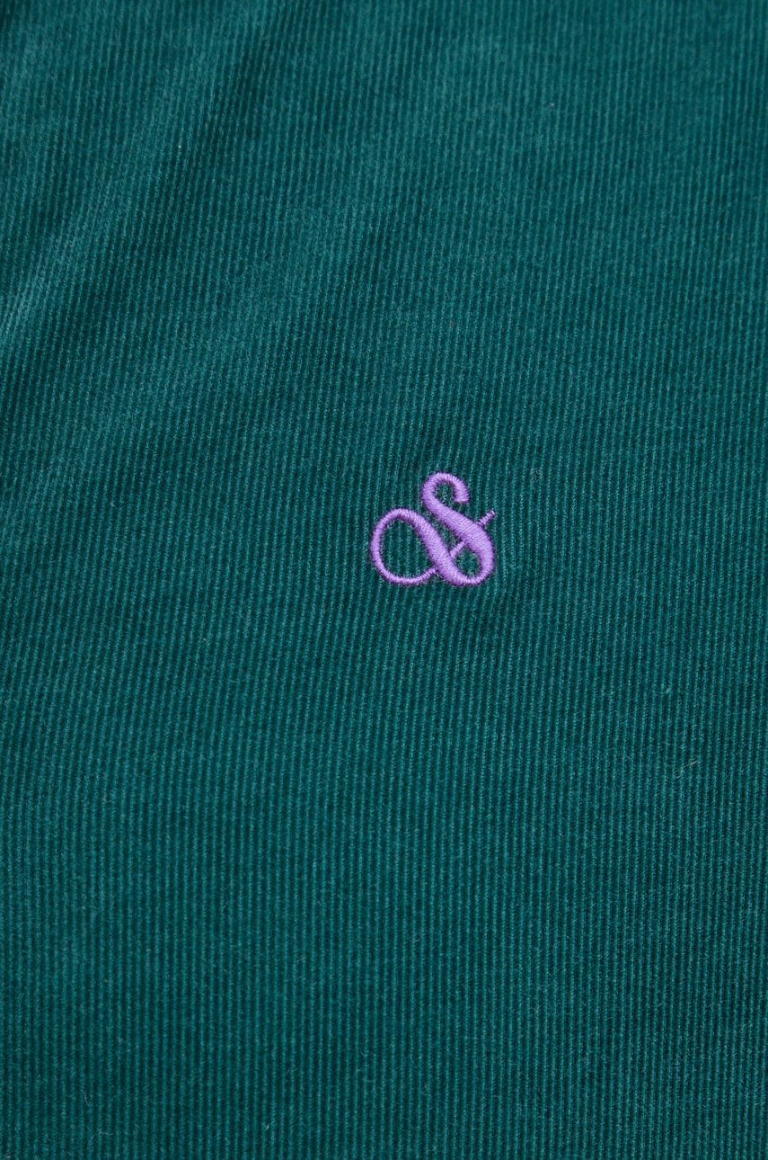 

Хлопковая рубашка Scotch & Soda мужская цвет зелёный regular воротник button-down