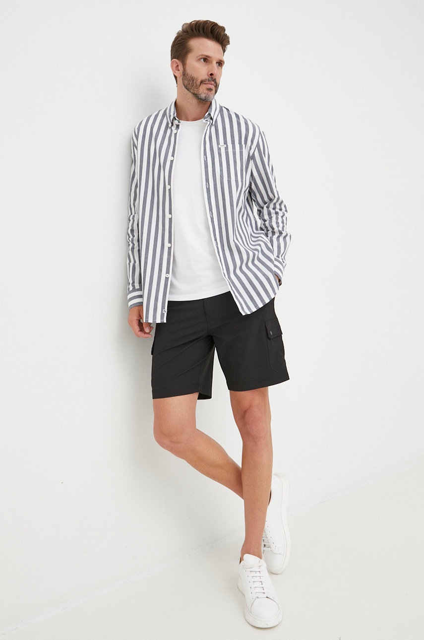 

Рубашка Pepe Jeans мужская цвет серый slim воротник button-down