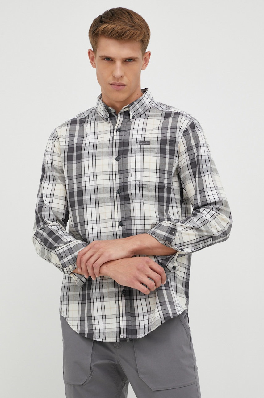 

Сорочка Columbia чоловіча колір сірий regular комір button-down