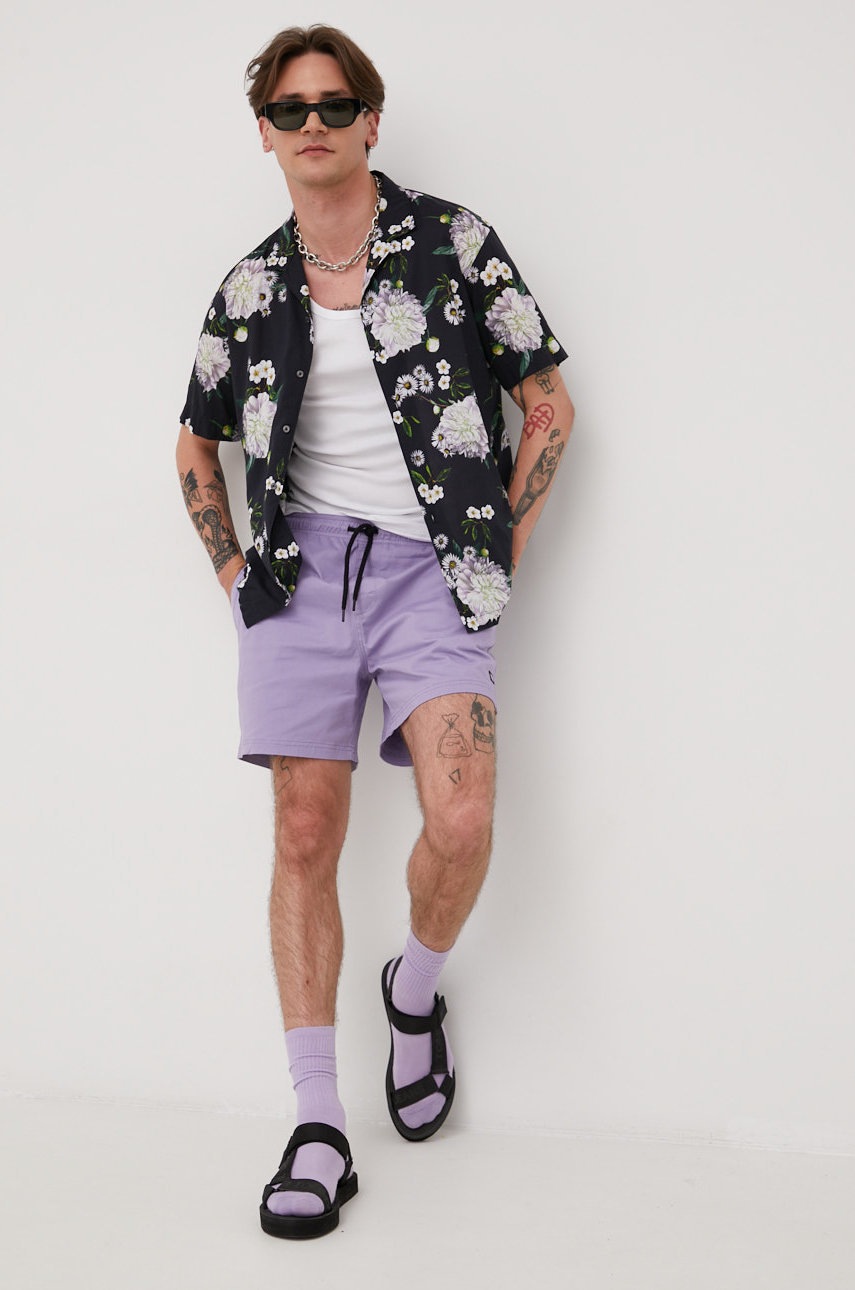 

Риза Superdry мъжка в черно със стандартна кройка, Черен