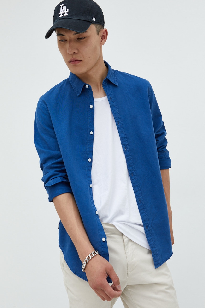 Superdry camasa de in barbati, cu guler clasic, regular