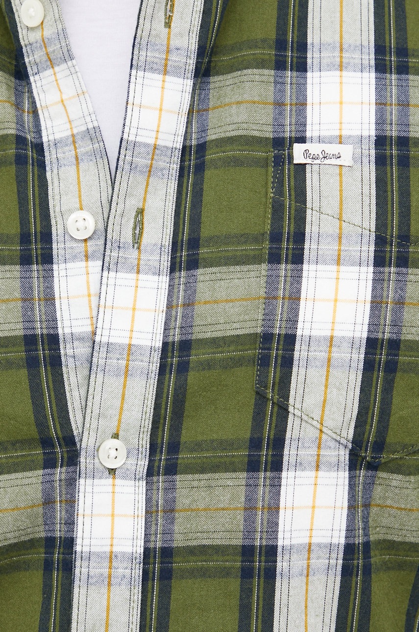 

Бавовняна сорочка Pepe Jeans чоловіча колір зелений relaxed комір button-down