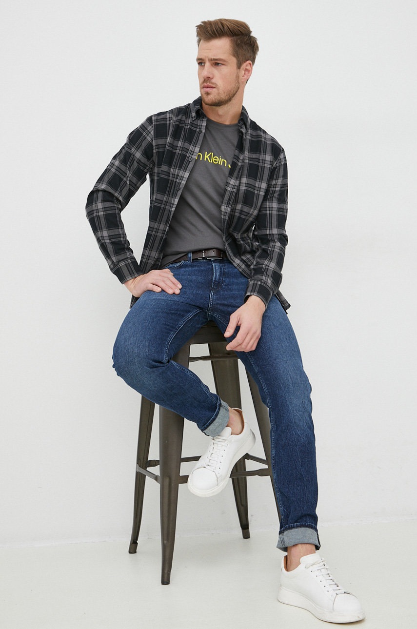 

Бавовняна сорочка Pepe Jeans чоловіча колір чорний regular