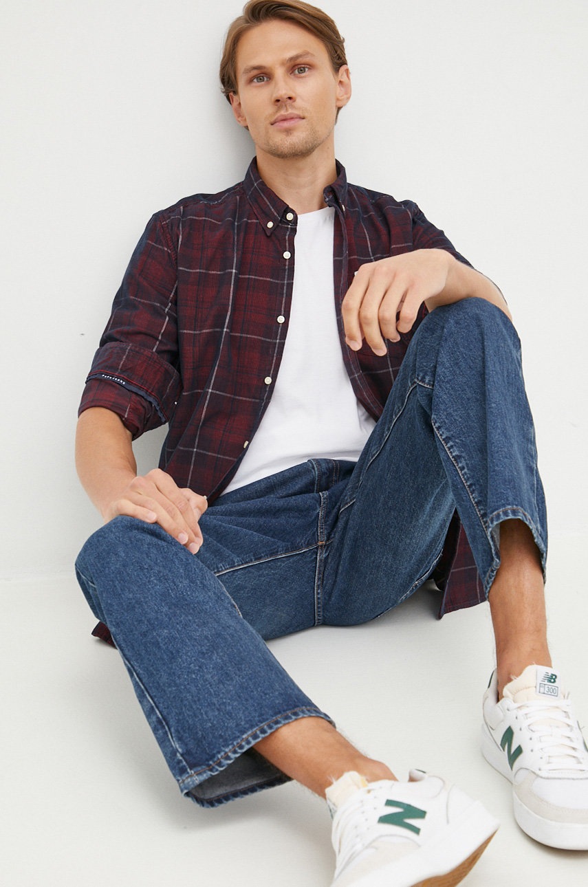 

Вельветова сорочка Pepe Jeans чоловіча колір фіолетовий regular комір button-down