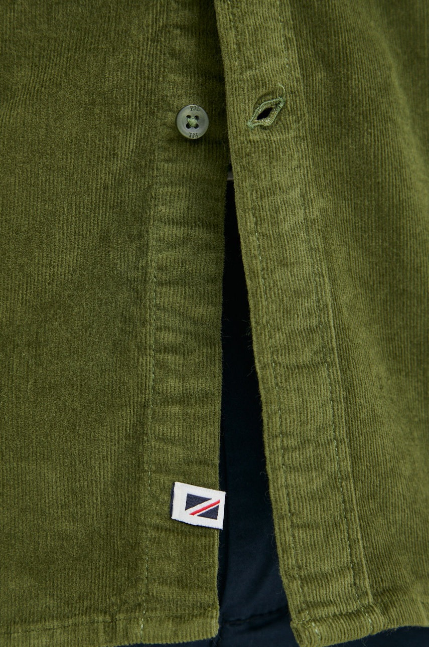 

Вельветова сорочка Pepe Jeans чоловіча колір зелений regular комір button-down