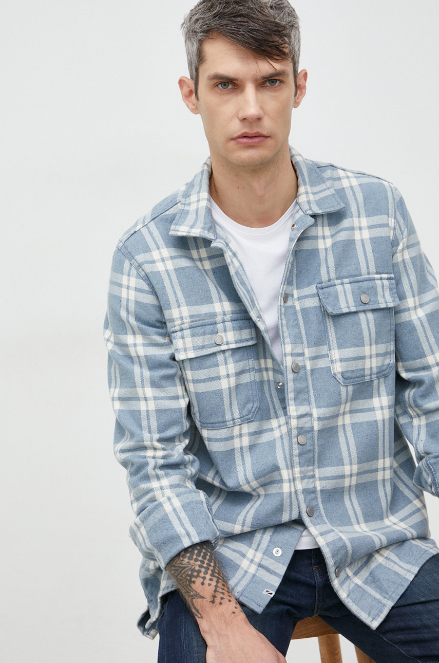 Pepe Jeans camasa din bumbac barbati, cu guler clasic, relaxed