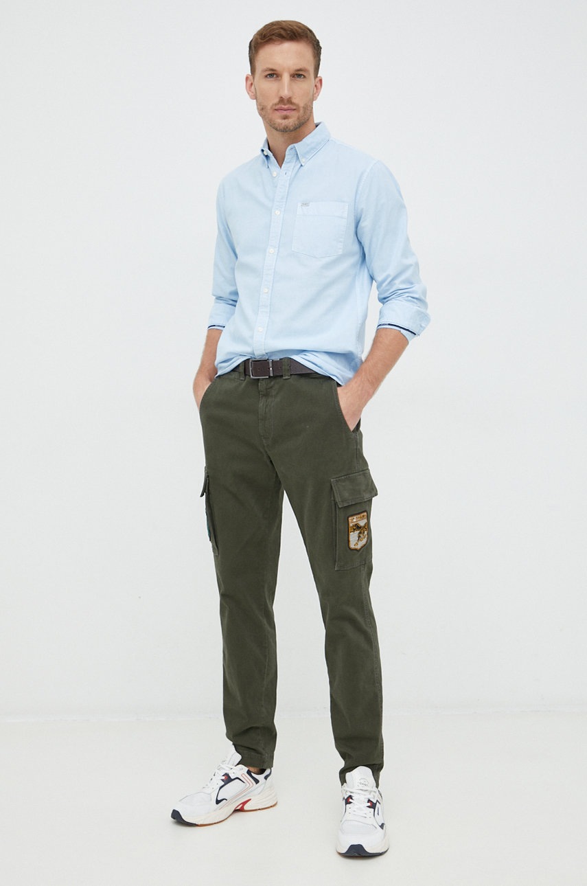 

Хлопковая рубашка Pepe Jeans мужская regular воротник button-down