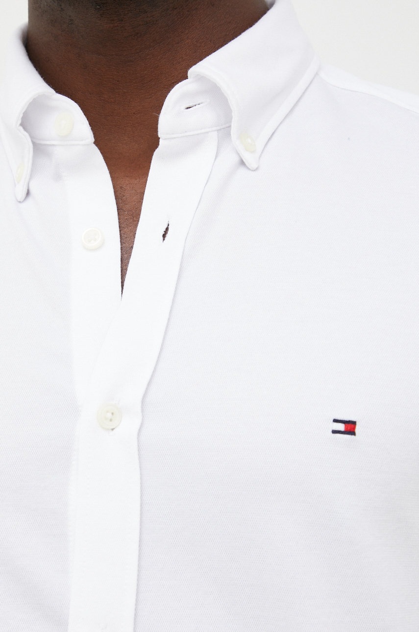 

Рубашка Tommy Hilfiger цвет белый slim воротник button-down