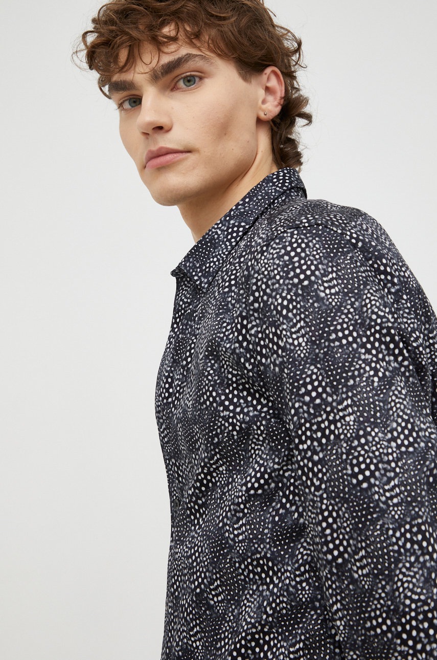 Βαμβακερό πουκάμισο Drykorn χρώμα: ναυτικό μπλε, φωτογραφία