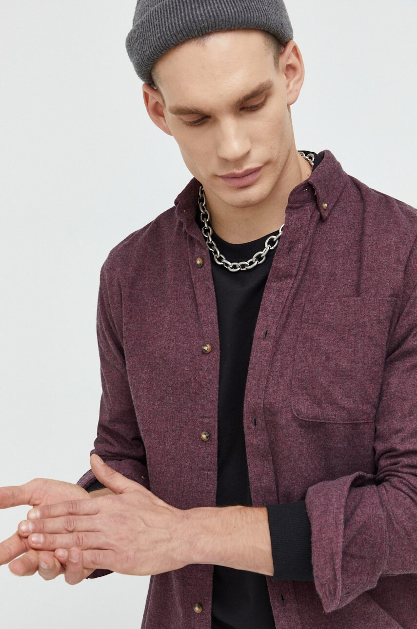 Produkt by jack & jones camasa barbati, culoarea violet, cu guler button-down, slim