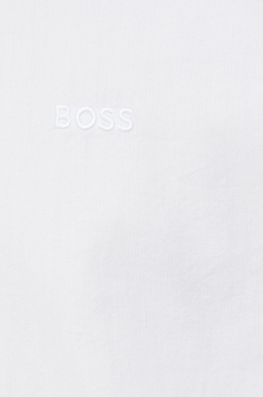 

Бавовняна сорочка BOSS чоловіча колір білий regular комір button-down