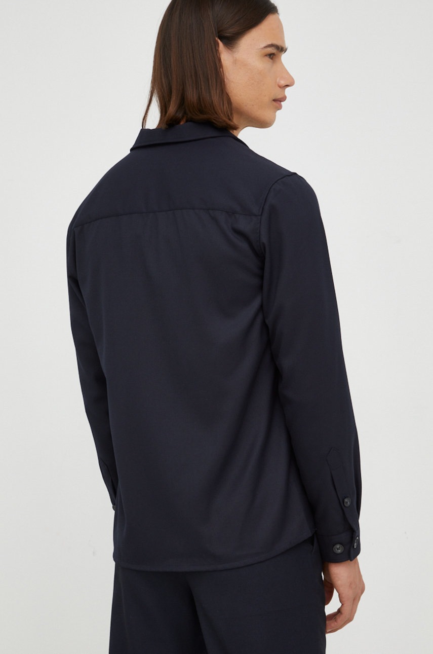 Πουκάμισο Bruuns Bazaar χρώμα: ναυτικό μπλε φωτογραφία