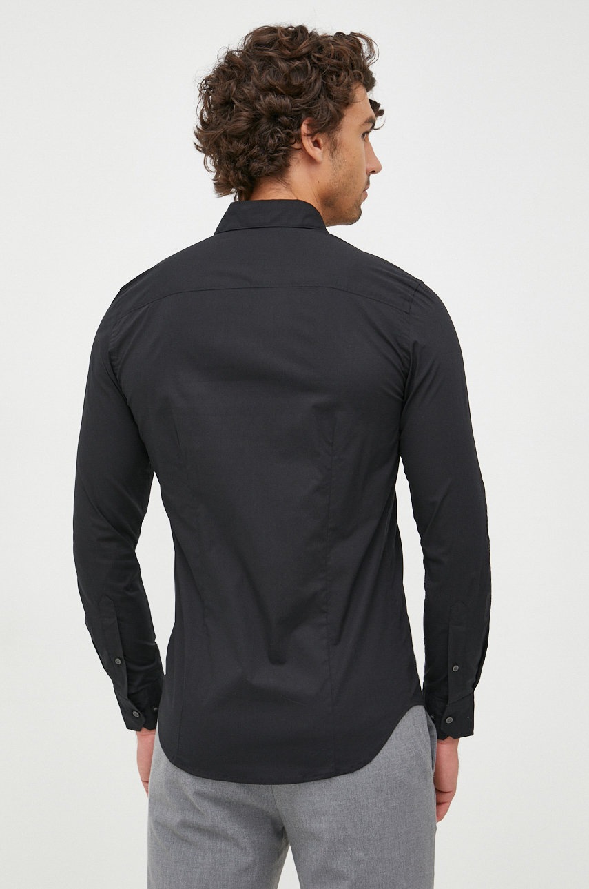 Πουκάμισο Sisley χρώμα: μαύρο, φωτογραφία