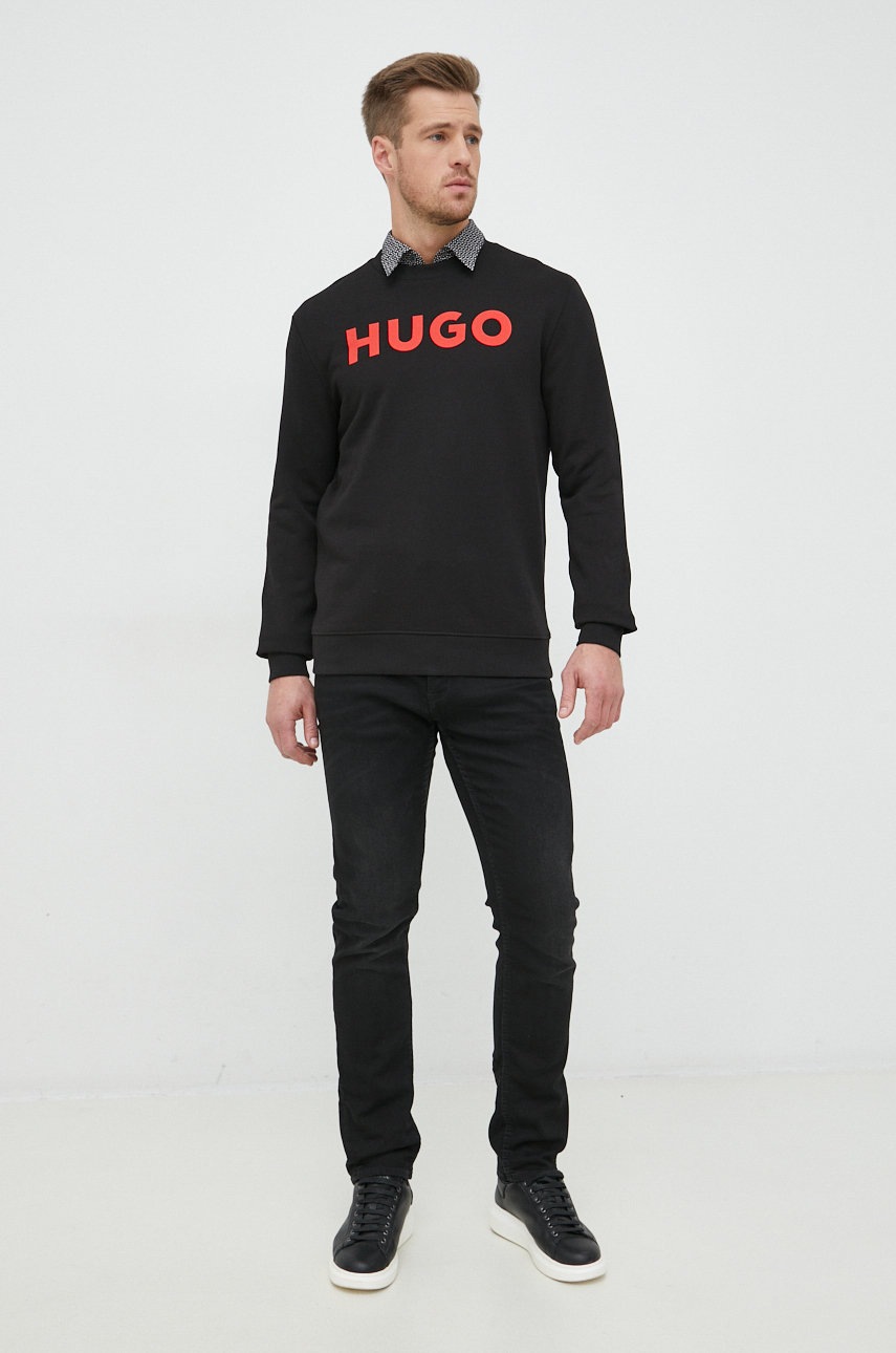 

Рубашка HUGO мужская цвет чёрный slim классический воротник