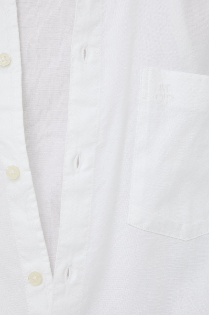 

Хлопковая рубашка Marc O'Polo мужская цвет белый regular воротник button-down