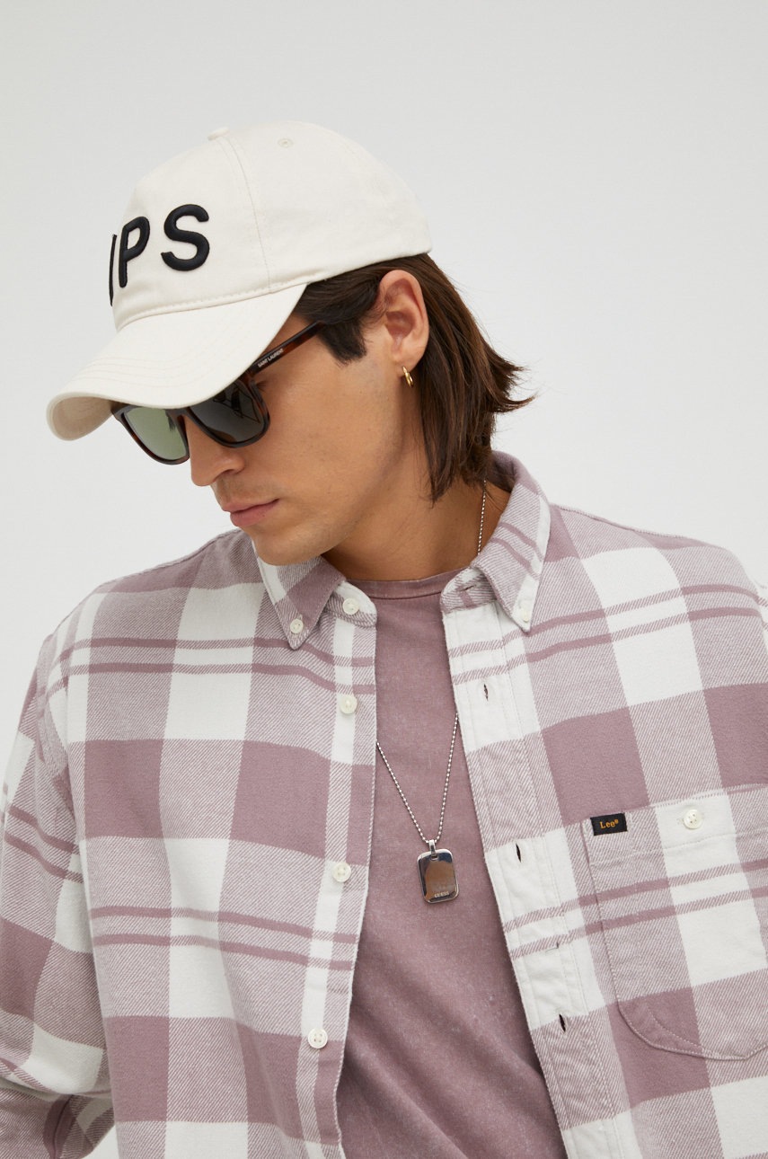 bavlnene-tricko-lee-ruzova-barva-relaxed-s-limeckem-button-down