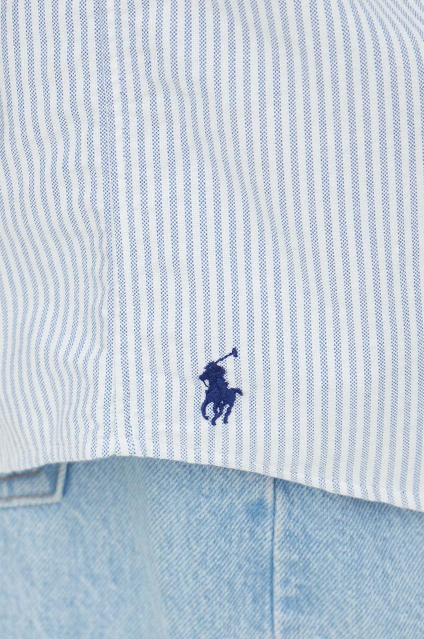 

Хлопковая рубашка Polo Ralph Lauren мужская цвет белый relaxed воротник button-down