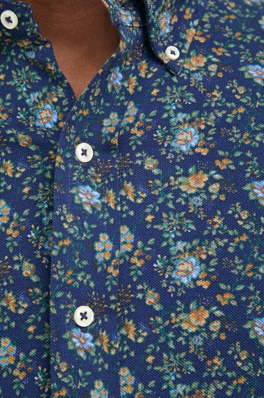 

Хлопковая рубашка Polo Ralph Lauren мужская цвет синий regular воротник button-down