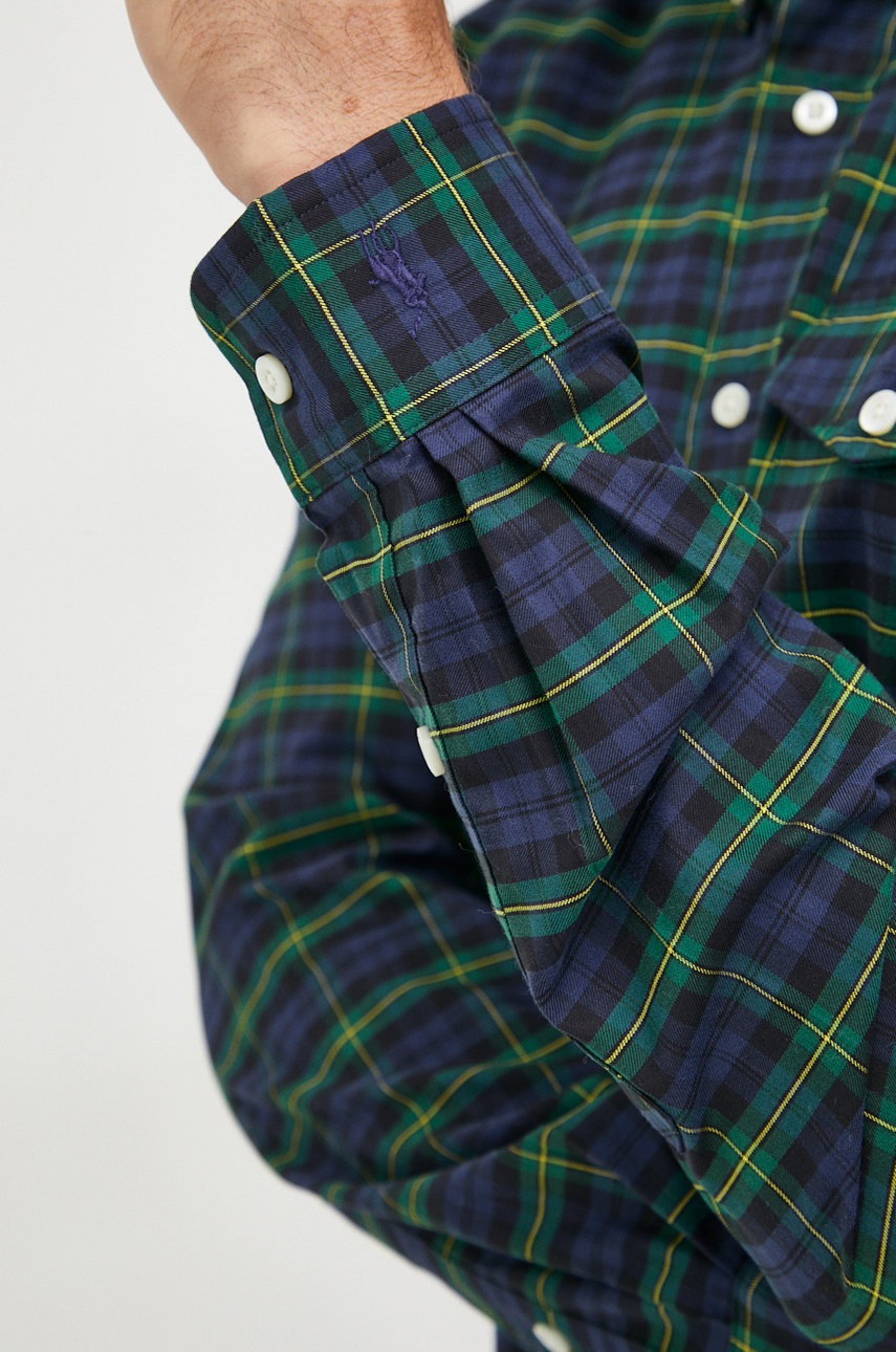 

Бавовняна сорочка Polo Ralph Lauren чоловіча колір синій regular комір button-down