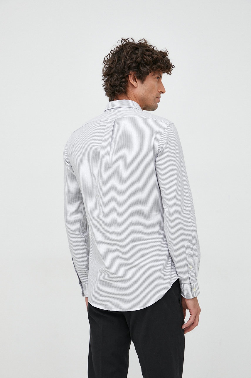 

Бавовняна сорочка Polo Ralph Lauren чоловіча колір сірий slim комір button-down
