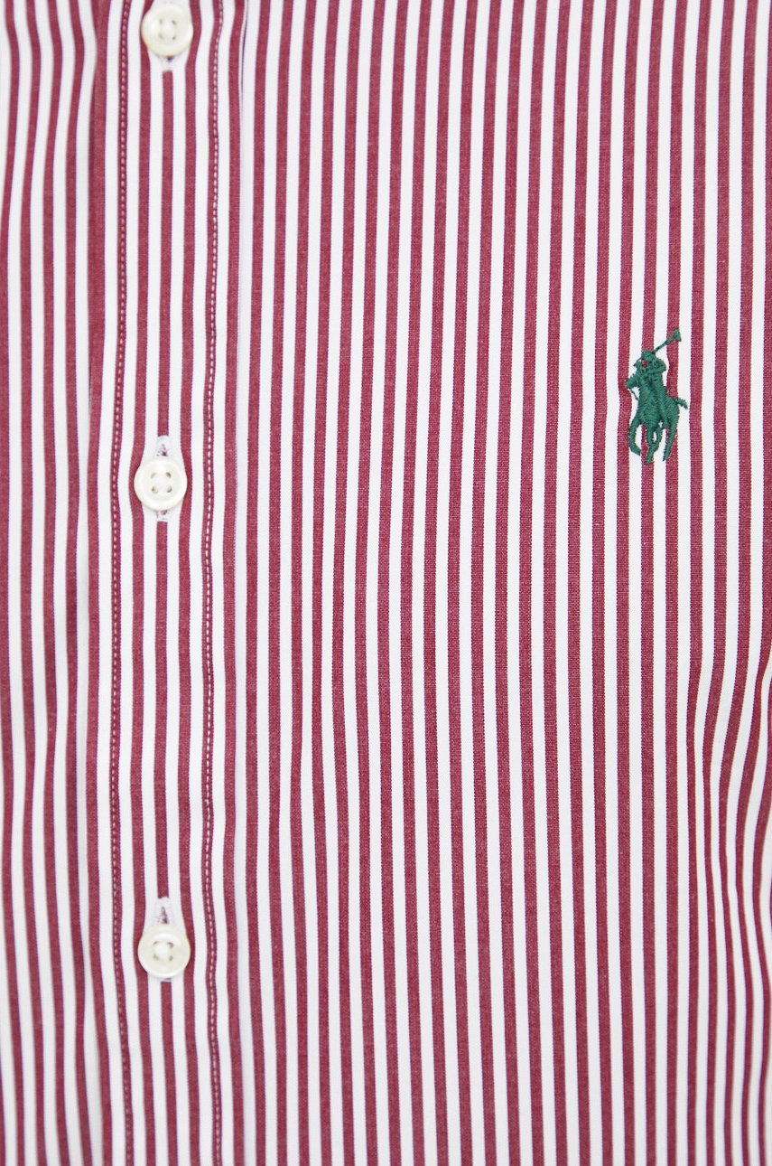 

Сорочка Polo Ralph Lauren чоловіча колір бордовий slim комір button-down