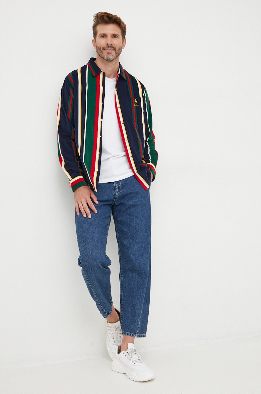 

Хлопковая рубашка Polo Ralph Lauren мужская regular классический воротник