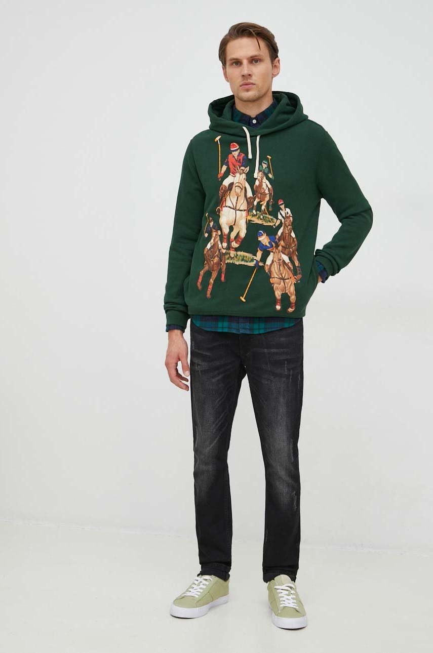 

Хлопковая рубашка Polo Ralph Lauren мужская slim воротник button-down
