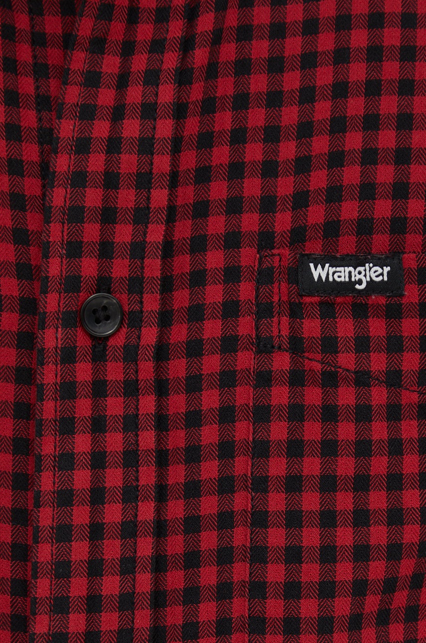 

Бавовняна сорочка Wrangler чоловіча колір червоний regular класичний комір