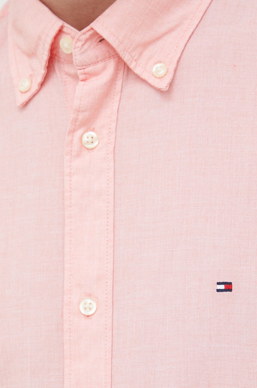 

Бавовняна сорочка Tommy Hilfiger чоловіча колір помаранчевий regular комір button-down