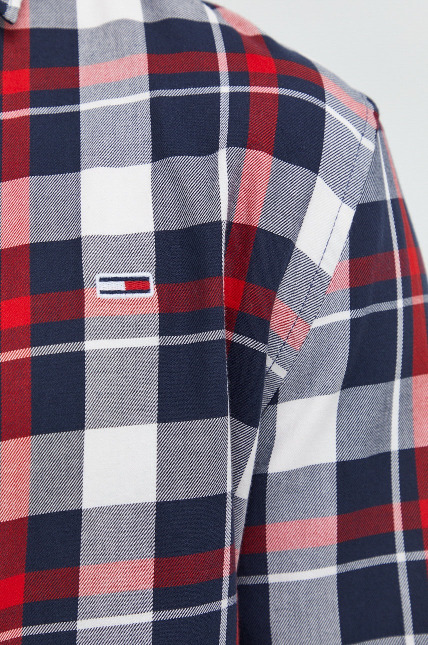 

Хлопковая рубашка Tommy Jeans мужская regular классический воротник