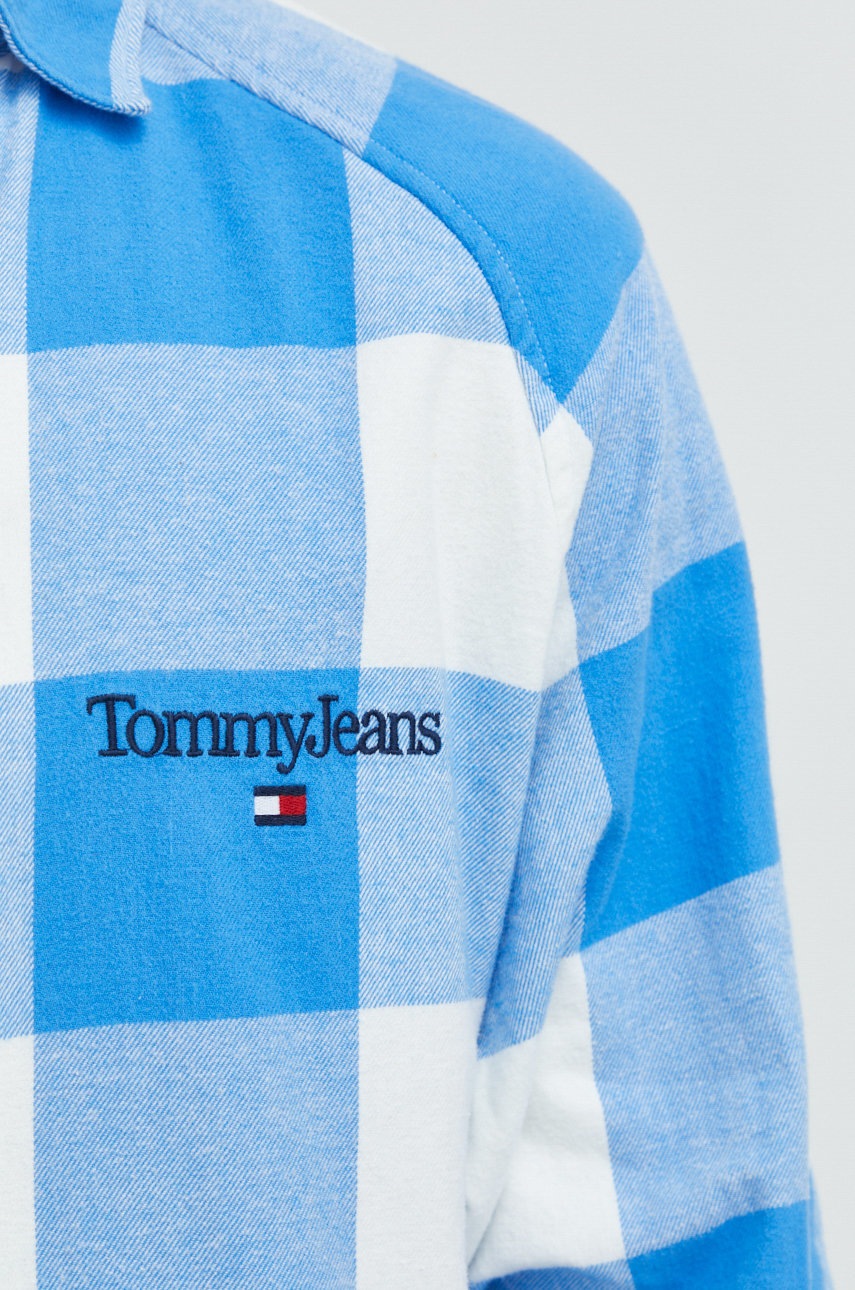 

Хлопковая рубашка Tommy Jeans мужская relaxed классический воротник