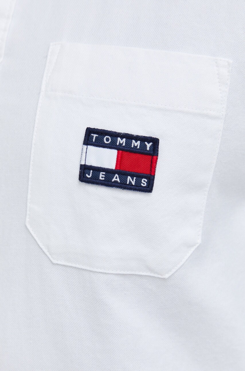 

Бавовняна сорочка Tommy Jeans чоловіча колір білий regular комір button-down