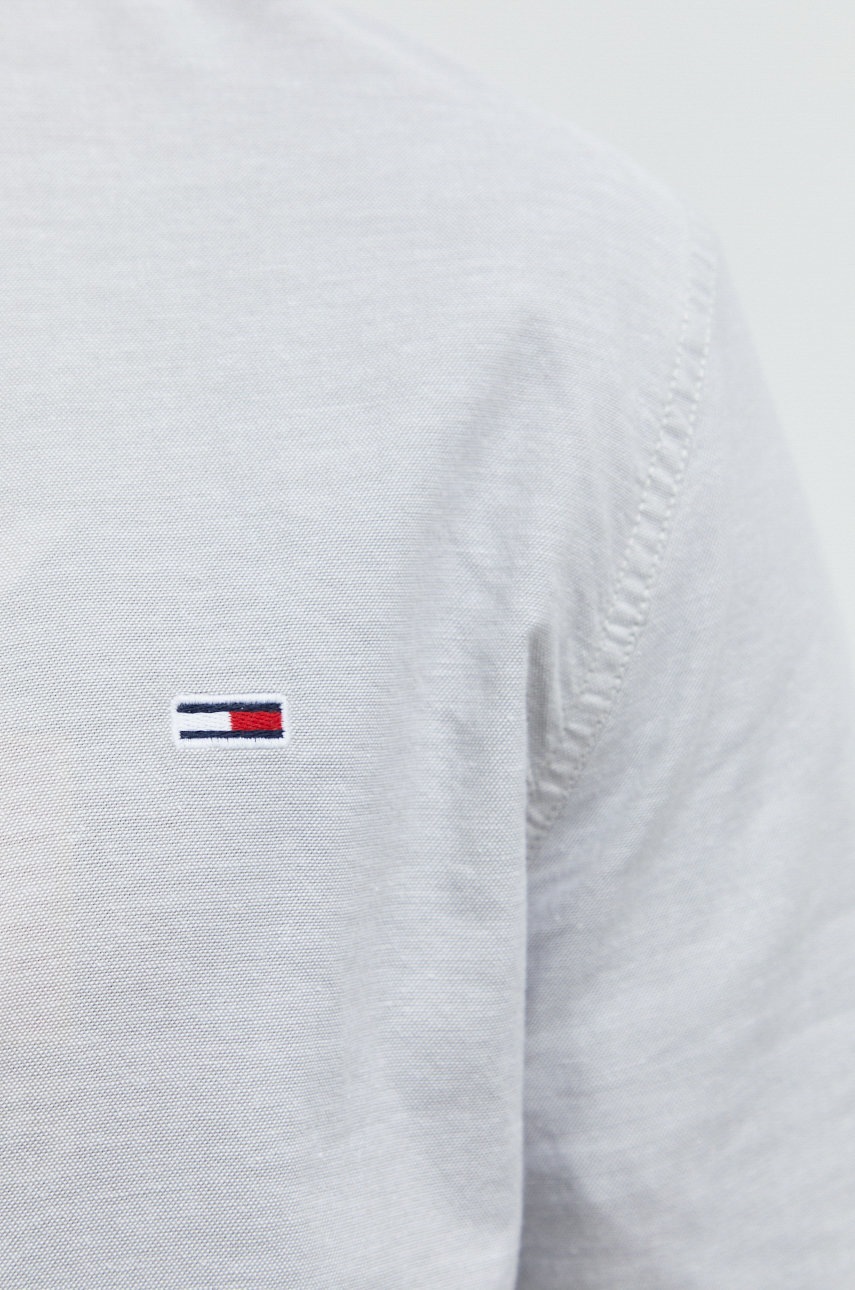 

Сорочка Tommy Jeans чоловіча колір бежевий slim комір button-down