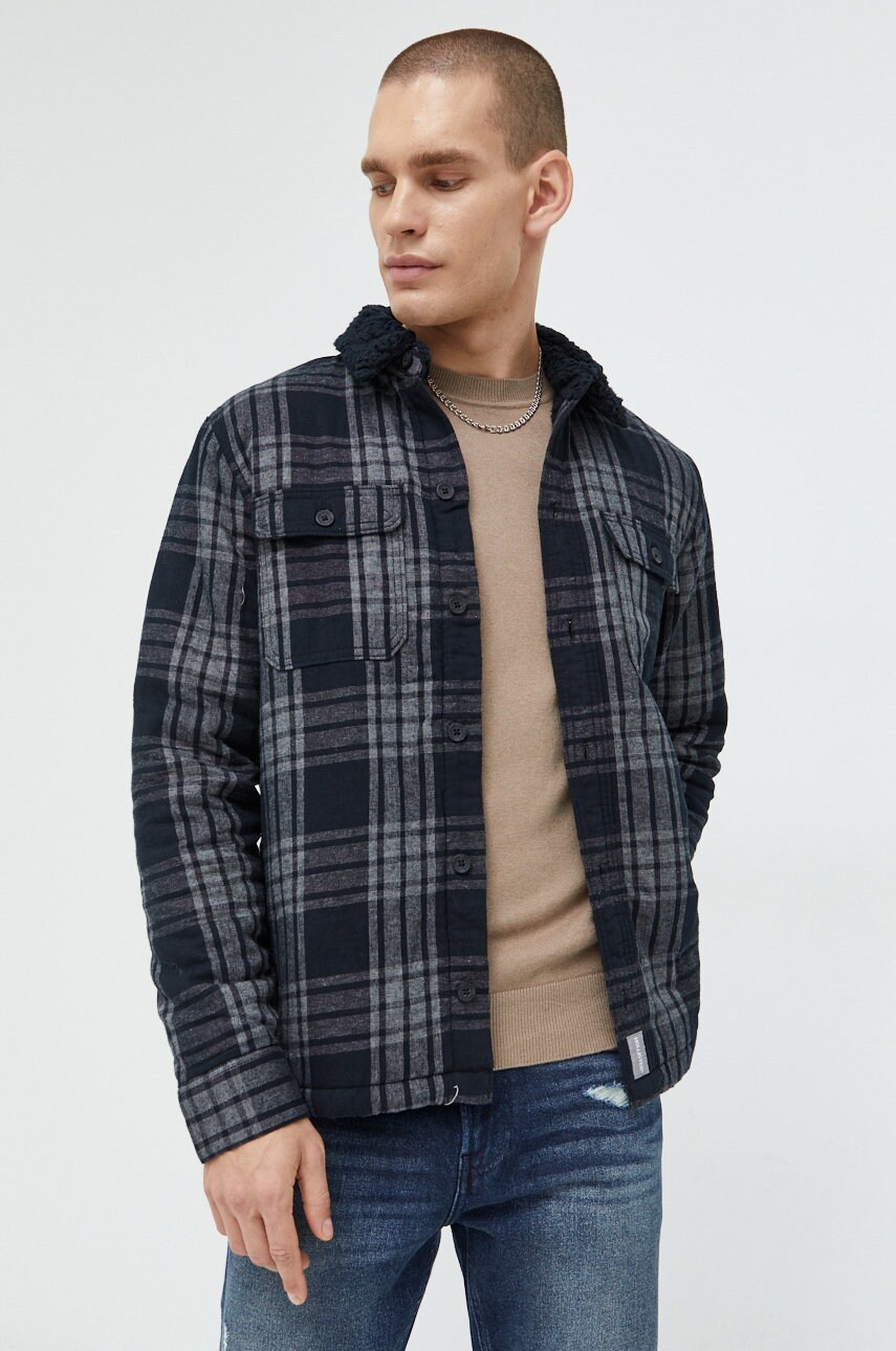 Hollister co. geaca barbati, culoarea negru, de tranzitie