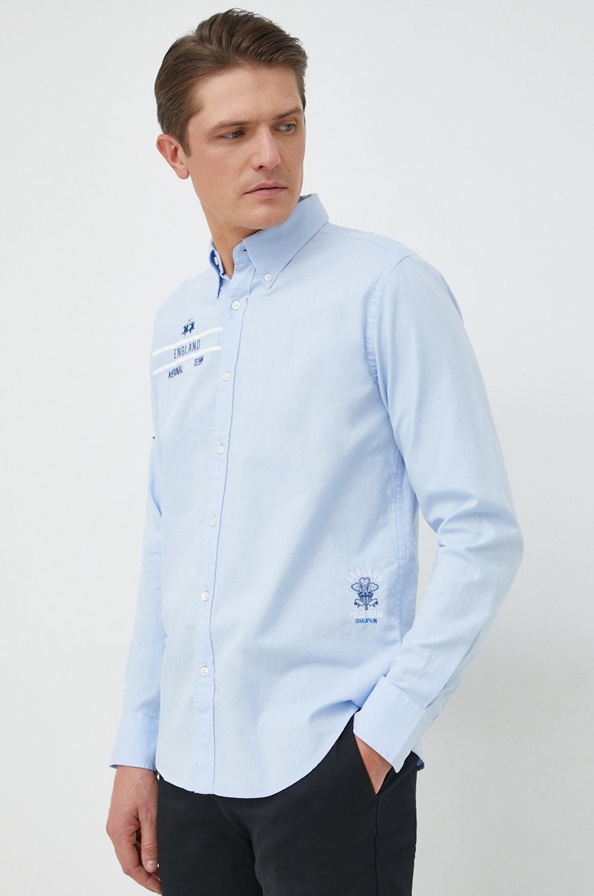 La martina camasa din bumbac barbati, cu guler button-down, regular