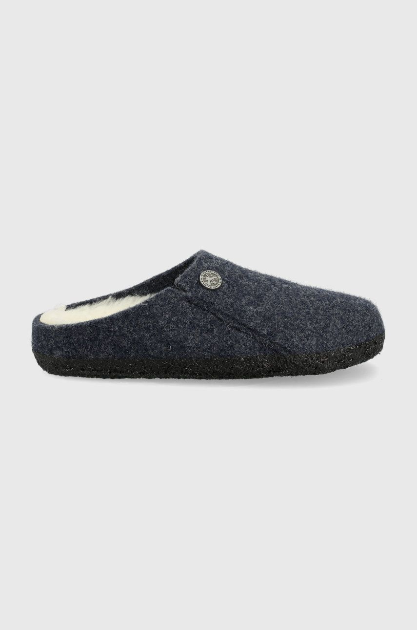 Birkenstock papuci de lana pentru copii culoarea albastru marin