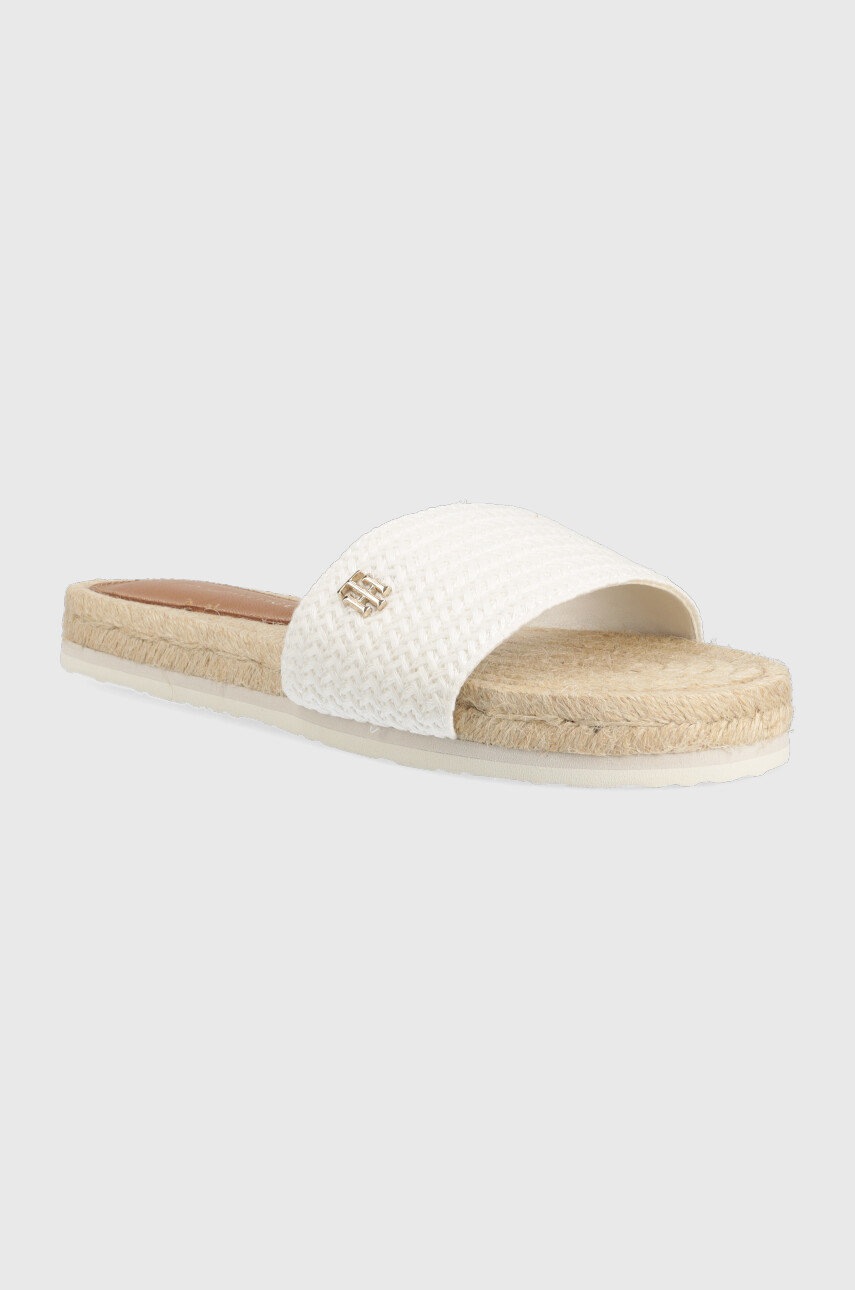 

Шлепанцы Tommy Hilfiger Th Textured Flat женские цвет белый