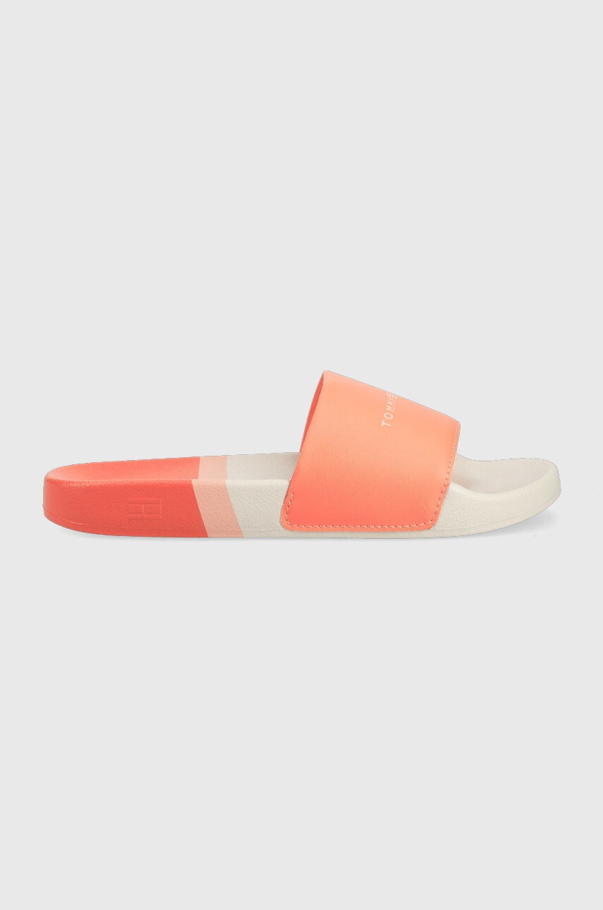 

Чехли Tommy Hilfiger Th Stripy Pool Slide в оранжево, Оранжев