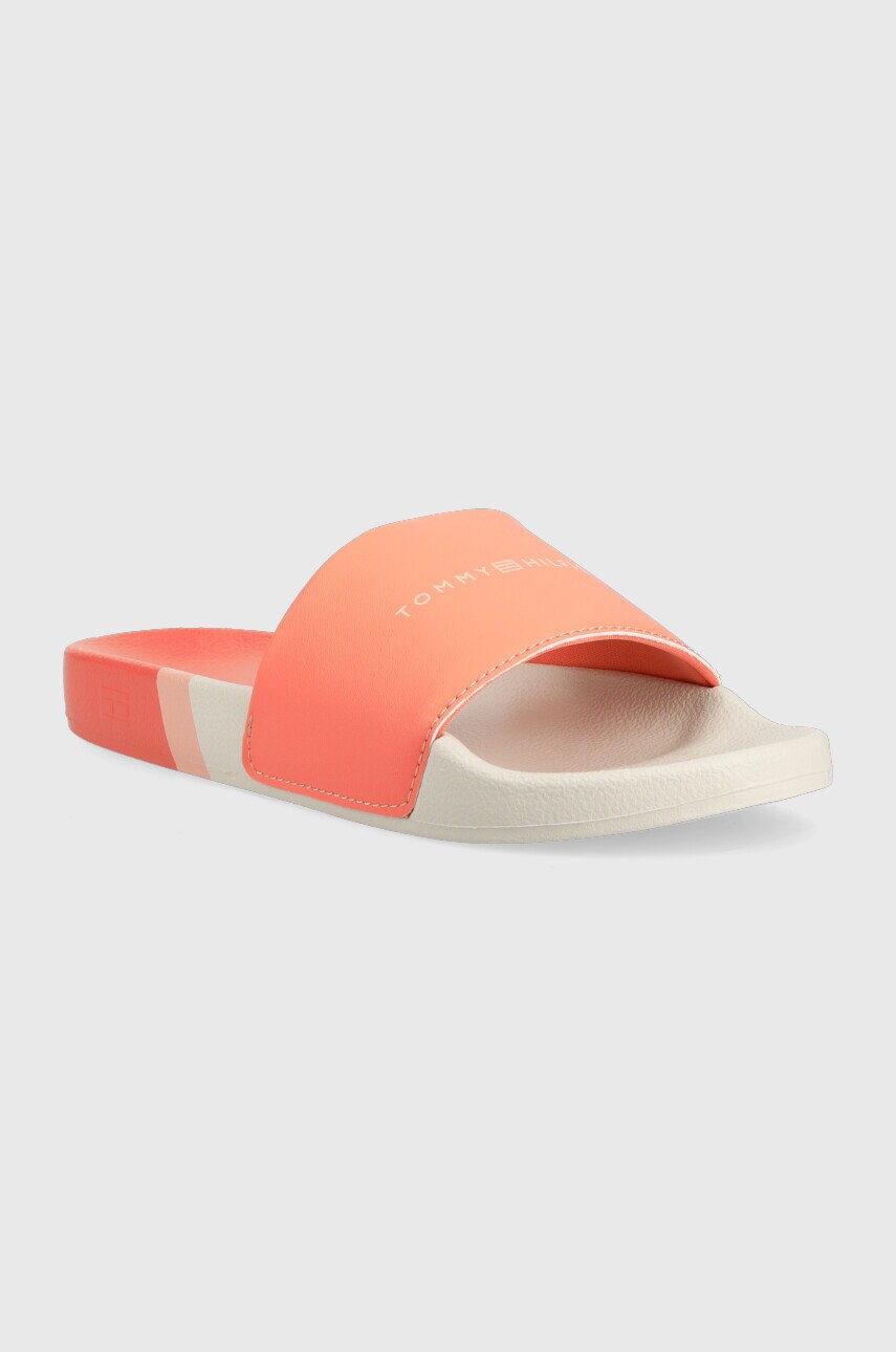

Шлепанцы Tommy Hilfiger Th Stripy Pool Slide женские цвет оранжевый