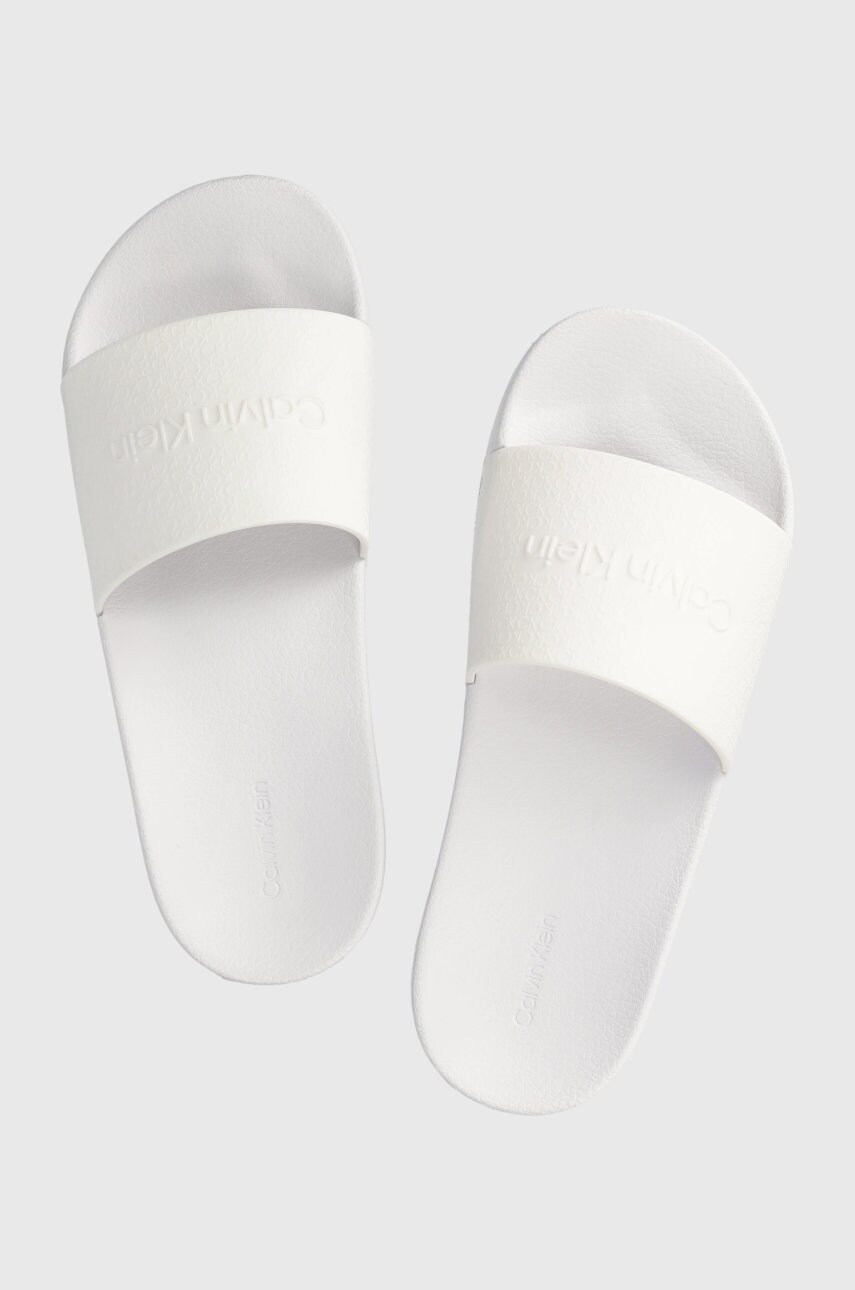 

Чехли Calvin Klein Pool Slide в бяло, Бял