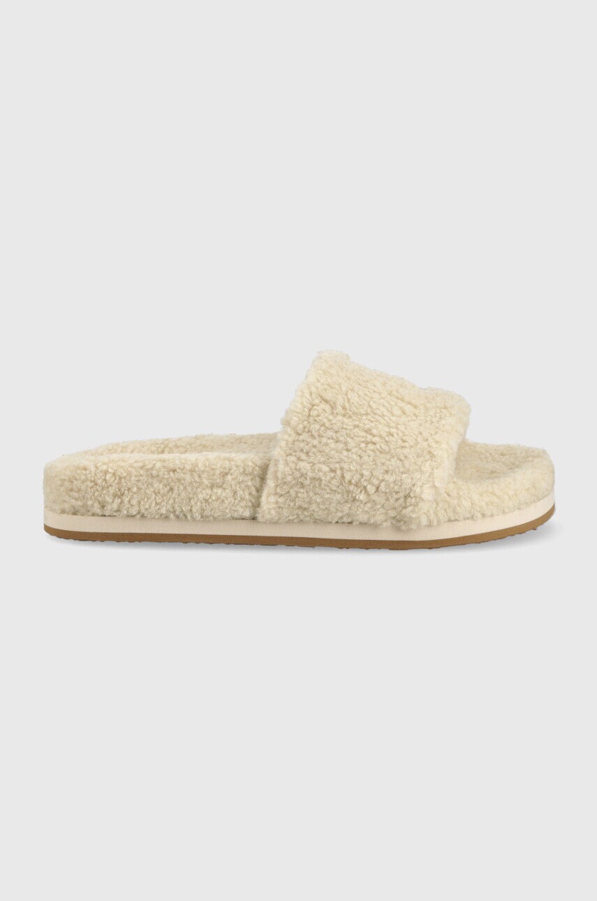 

Пантофи Tommy Hilfiger Th Sherpa Fur Slide в бежово, Бежов