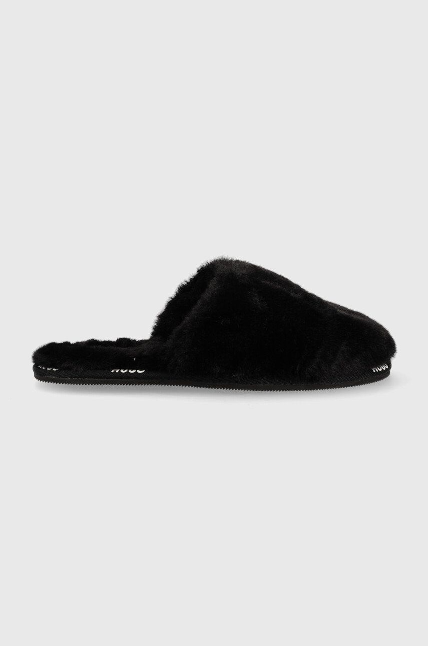 HUGO papuci de casa Cozy Slid culoarea negru Answear 2023-06-09